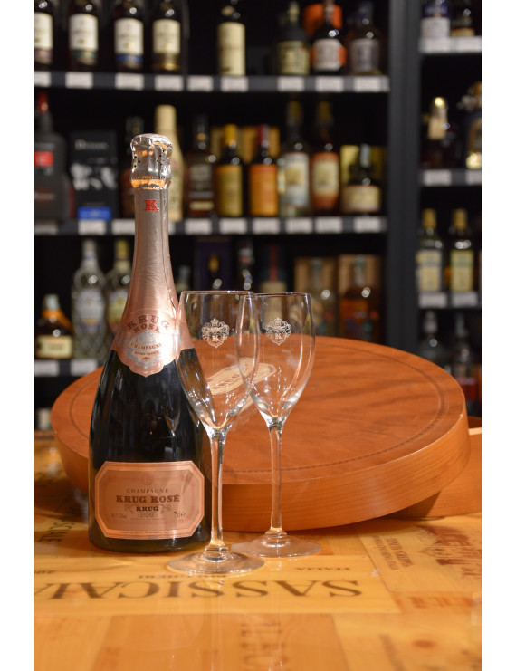 KRUG ROSE´ CONFEZIONE OVALE LEGNO 1 BOTT.+ 2 BICC.