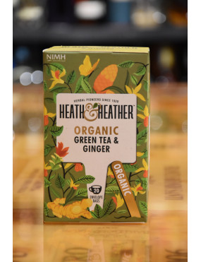 HEATH & HEATHER ORGANIC GREEN TEA & GINGER 20 BUST