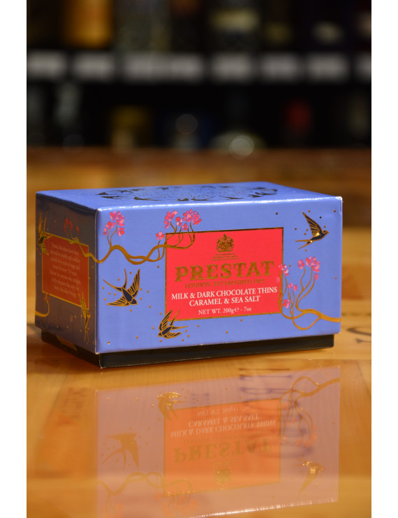 PRESTAT DARK CHOCOLATE THINS CARAMEL SEA SALT 200g